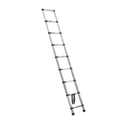 VEVOR Telescoping Ladder, 8.5ft Stainless Steel Lightweight Extension Ladder, Multi-Button Retraction Collapsible Ladders, 330LBS Capacity & Non-Slip Feet, Portable 9-Step Ladders for Home, RV, Loft