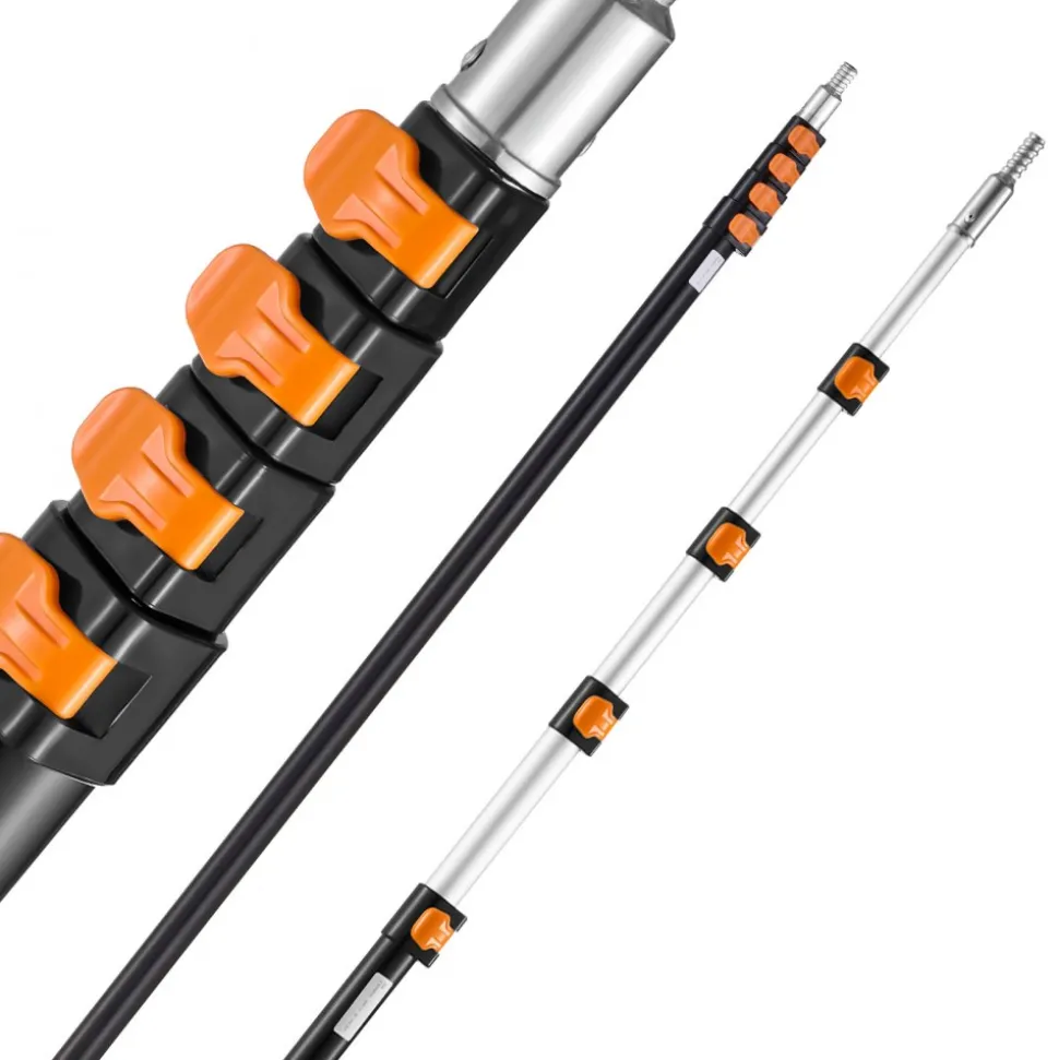 VEVOR Telescoping Pole, 7 to 30 FT Pole, Extension Multi-Purpose Pole, Sturdy Aluminum Alloy Paint Extendable Pole with Flip-Lock Design, Telescopic Pole for Painting, Dusting and Cleaning