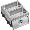 VEVOR 2-Temp Knob Chocolate Melting Machine, 2 Tanks 17.6 Lbs Choc Melter, 1600W Power, Independent Temp Control, Water Bath Heat System, Stainless Steel, 86℉ - 185℉, Cheese Warmer, Commercial & Home