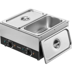VEVOR 2-Temp Knob Chocolate Melting Machine, 2 Tanks 17.6 Lbs Choc Melter, 1600W Power, Independent Temp Control, Water Bath Heat System, Stainless Steel, 86℉ - 185℉, Cheese Warmer, Commercial & Home