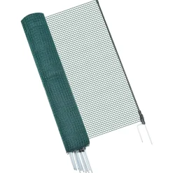 VEVOR Temporary Fence with Posts, 3 x 49.2 FT Plastic Mesh Fencing, Garden Safety Fences Netting with Double-Spike Stakes & Guy Ropes, Temporary Fence for Dogs, Chickens, Plants, Outdoor Yards