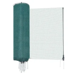 VEVOR Temporary Fence with Posts, 3 x 164 FT Plastic Mesh Fencing, Garden Safety Fences Netting with Double-Spike Stakes & Guy Ropes, Temporary Fence for Dogs, Chickens, Plants, Outdoor Yards