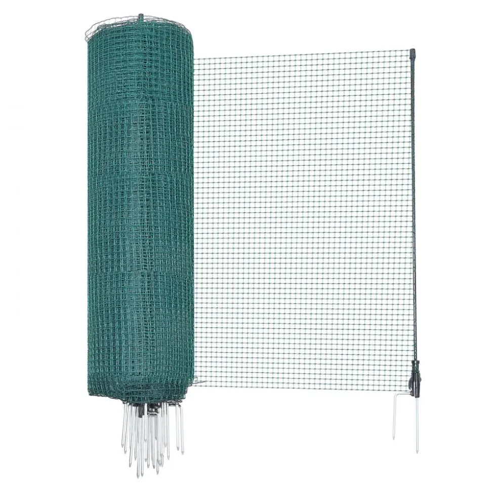 VEVOR Temporary Fence with Posts, 3 x 164 FT Plastic Mesh Fencing, Garden Safety Fences Netting with Double-Spike Stakes & Guy Ropes, Temporary Fence for Dogs, Chickens, Plants, Outdoor Yards