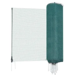 VEVOR Temporary Fence with Posts, 3 x 164 FT Plastic Mesh Fencing, Garden Safety Fences Netting with Double-Spike Stakes & Guy Ropes, Temporary Fence for Dogs, Chickens, Plants, Outdoor Yards