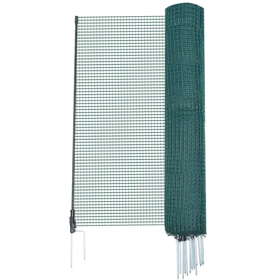 VEVOR Temporary Fence with Posts, 3.9 x 49.2 FT Plastic Mesh Fencing, Garden Safety Fences Netting with Double-Spike Stakes & Guy Ropes, Temporary Fence for Dogs, Chickens, Plants, Outdoor Yards