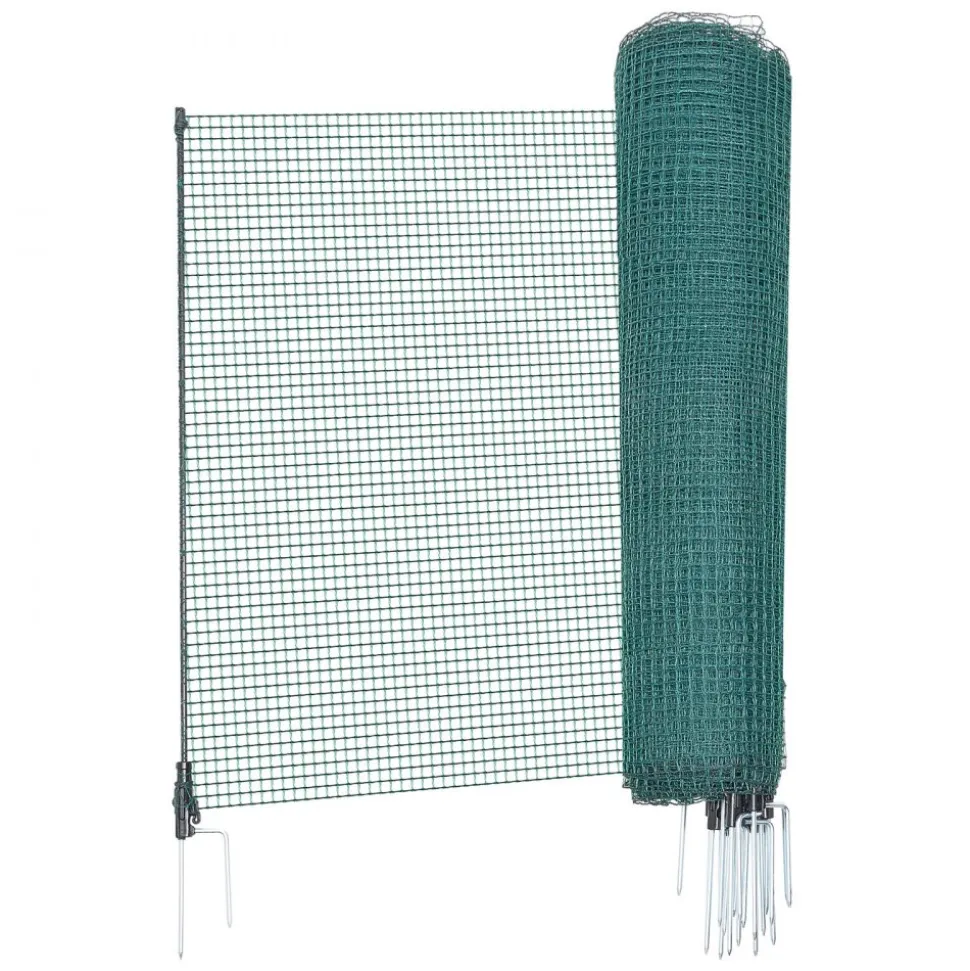 VEVOR Temporary Fence with Posts, 3.9 x 98.4 FT Plastic Mesh Fencing, Garden Safety Fences Netting with Double-Spike Stakes & Guy Ropes, Temporary Fence for Dogs, Chickens, Plants, Outdoor Yards