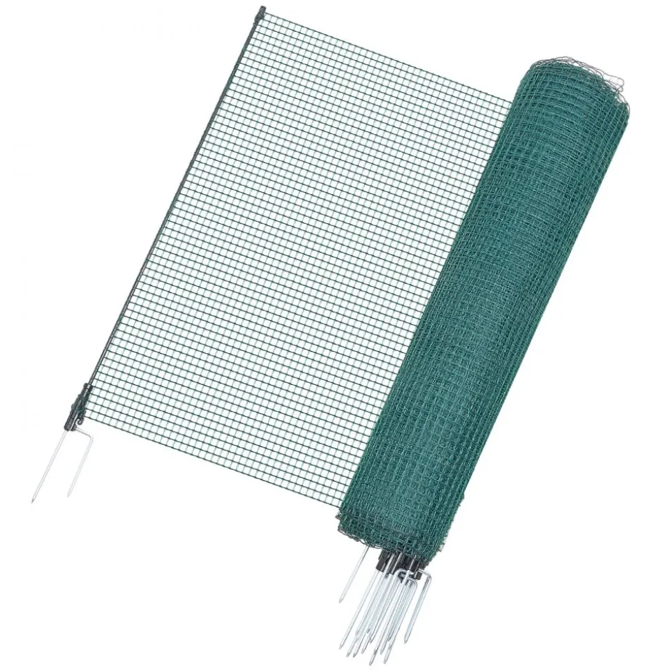 VEVOR Temporary Fence with Posts, 3.9 x 98.4 FT Plastic Mesh Fencing, Garden Safety Fences Netting with Double-Spike Stakes & Guy Ropes, Temporary Fence for Dogs, Chickens, Plants, Outdoor Yards