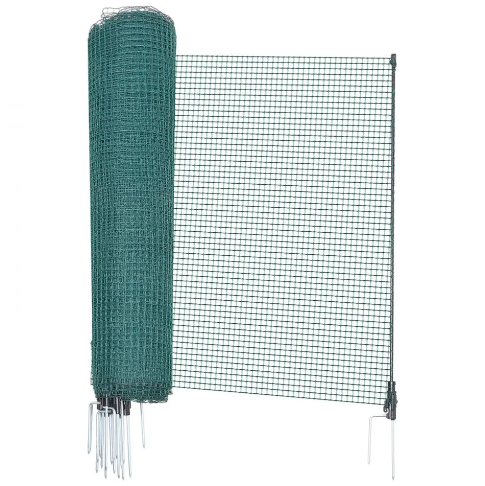 VEVOR Temporary Fence with Posts, 3.9 x 98.4 FT Plastic Mesh Fencing, Garden Safety Fences Netting with Double-Spike Stakes & Guy Ropes, Temporary Fence for Dogs, Chickens, Plants, Outdoor Yards