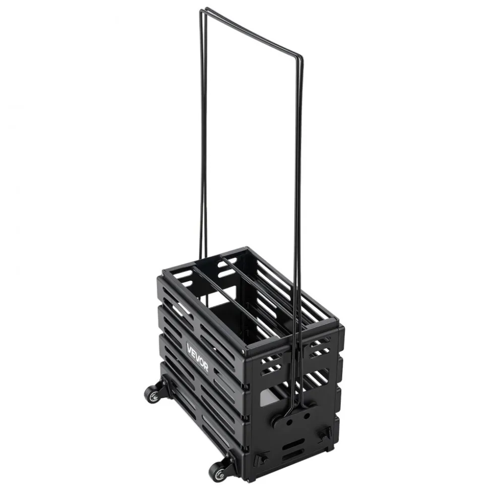 VEVOR Tennis Ball Hopper, Holds 175 Tennis Balls or 290 Pickleballs, Foldable Pickleball Basket Cart with Wheels for Easy Pick Up, Portable Baseball Cart Caddy with Storage Bag, for Training Coaching