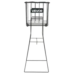 VEVOR Tennis Ball Hopper, Holds 75 Tennis Balls, Pickleball Basket Cart with Wheels for Easy Pick Up, Portable Pickleball Caddy with Heavy-Duty Construction, Handle, for Training Carrying Storage