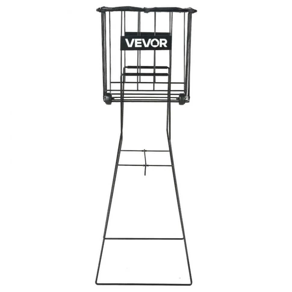 VEVOR Tennis Ball Hopper, Holds 75 Tennis Balls, Pickleball Basket Cart with Wheels for Easy Pick Up, Portable Pickleball Caddy with Heavy-Duty Construction, Handle, for Training Carrying Storage