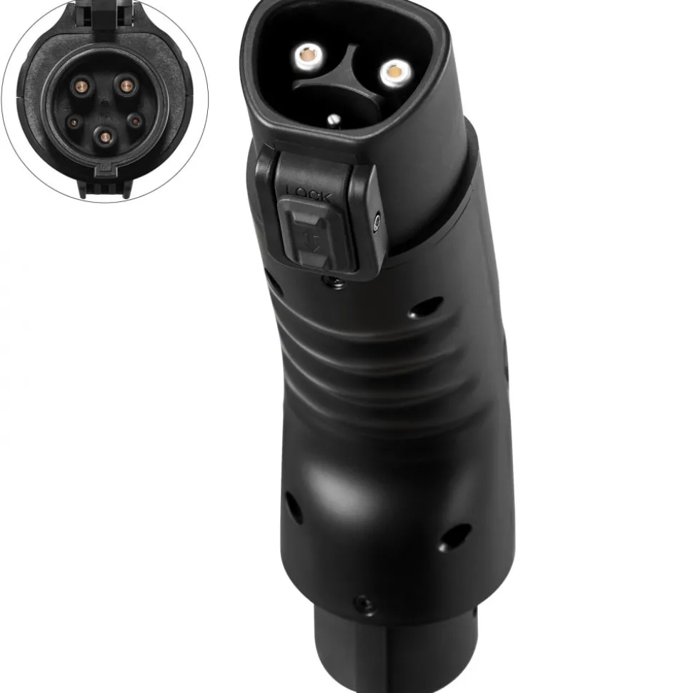 VEVOR Tesla to J1772 Charging Adapter, Max 48 Amp 240V, J1772 EVs Charger Adapter, with IP65 Storage Bag Anti-Drop Lock, for Tesla High Powered Wall Connector, Destination Charger and Mobile Connector