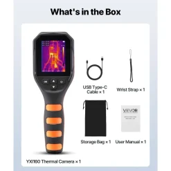 VEVOR Thermal Camera, 320 x 240 TISR Super Resolution, Thermal Imaging Camera with 2MP Visual Camera, 160 x 120 IR Resolution, 25 HZ Refresh Rate, -4°F to 1022°F, 4 Image Modes & 6 Color Palettes
