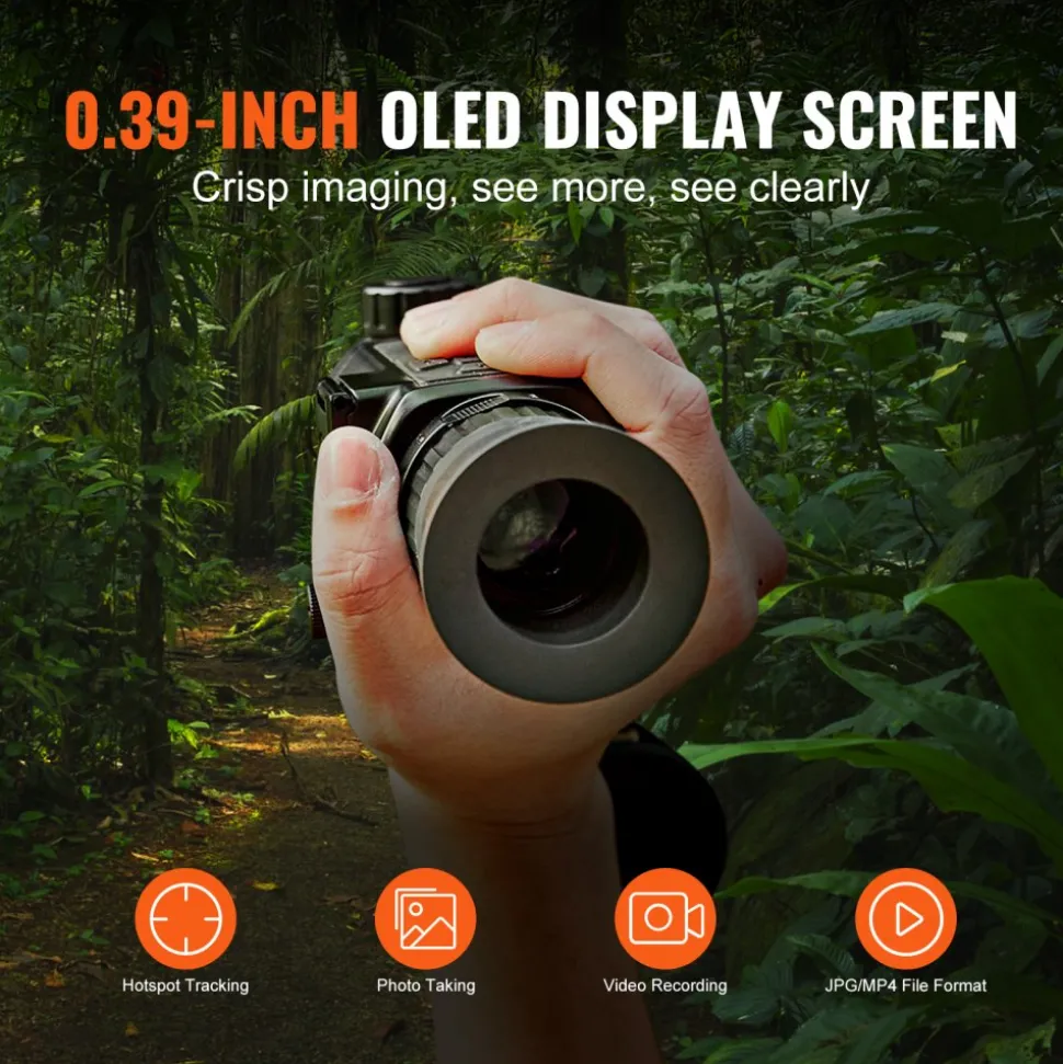 VEVOR Thermal Imager Monocular Hunting Imaging Telescope 1X -8X Zoom 0.39" OLED Scrren