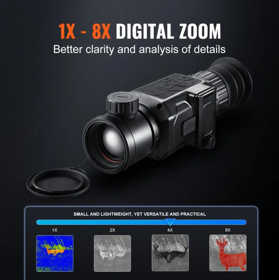 VEVOR Thermal Imager Monocular Hunting Imaging Telescope 1X -8X Zoom 0.39" OLED Scrren