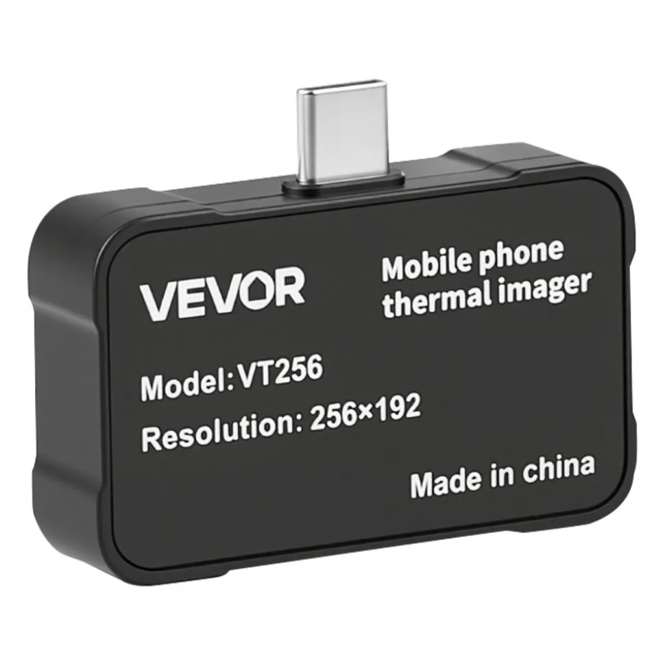 VEVOR Thermal Imaging Camera for Android & iOS, 512 x 384 Super Resolution with Macro Lens, 25HZ Refresh Rate Infrared Thermal Imager for Smartphones Tablets, 256 x 192 IR Resolution, -4°F to 1022°F