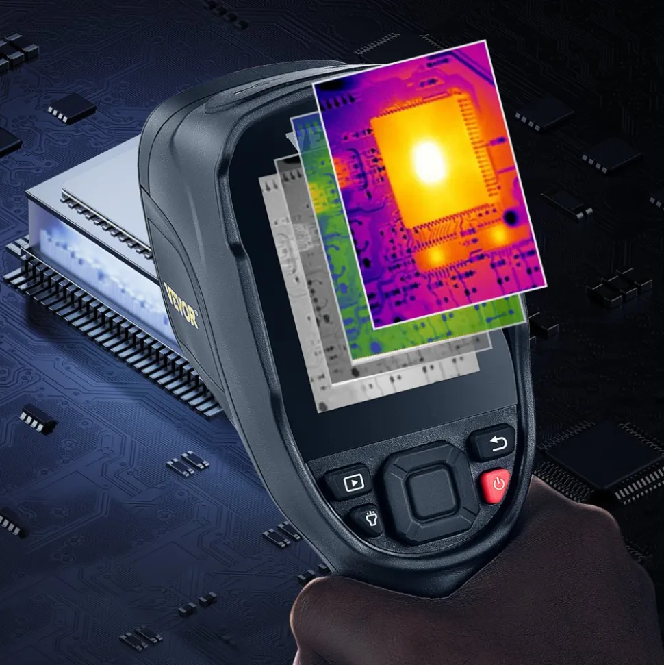 VEVOR Thermal Imaging Camera, 320 x 240 Pixels Super Resolution with 2MP Visual Camera, 25Hz Refresh Rate Infrared Camera with -4℉~1022℉ Temp, 64G SD Card and Rechargeable Li-ion Battery