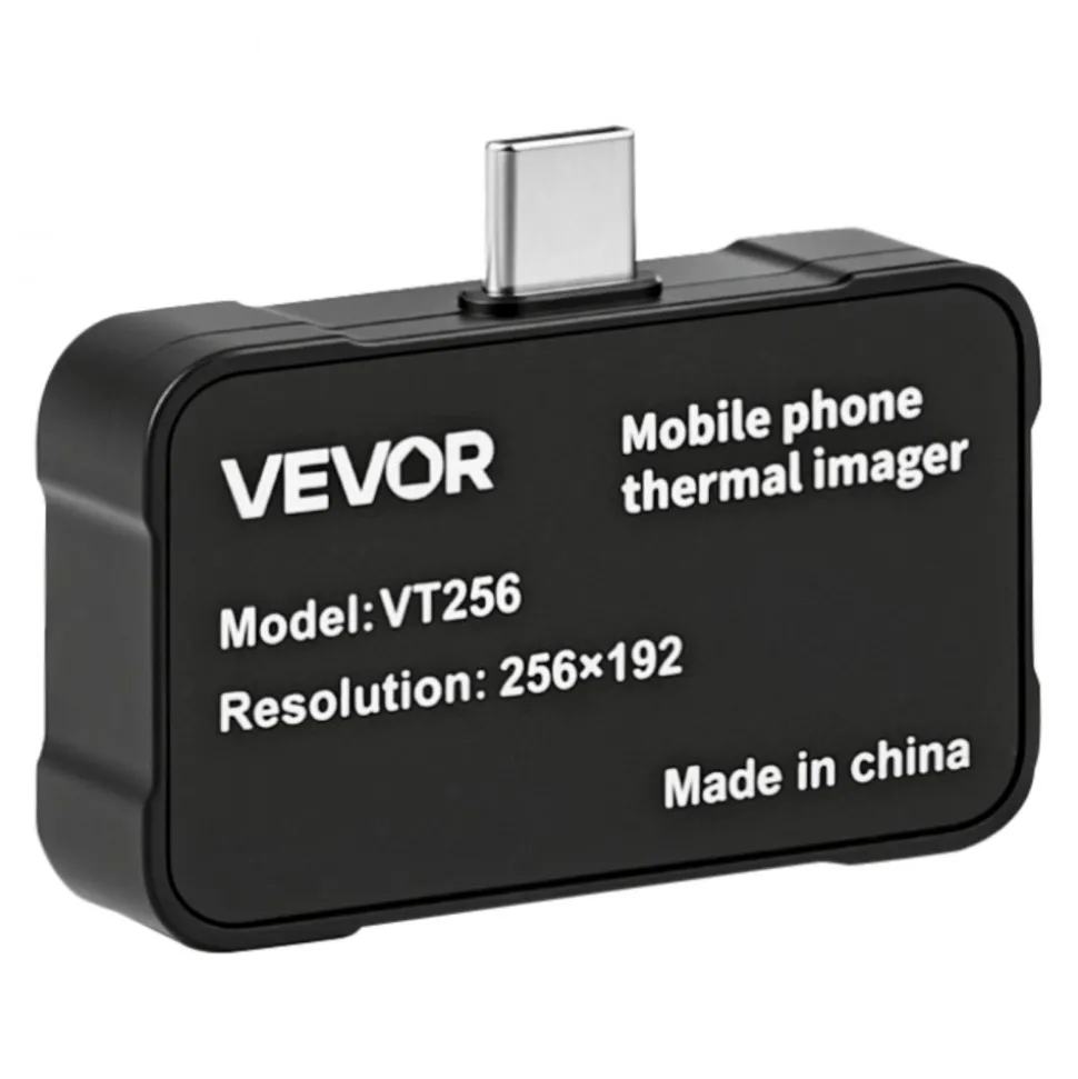 VEVOR Thermal Imaging Camera for Android & iOS, 512 x 384 Super Resolution, 25HZ Refresh Rate Infrared Thermal Imager for Smartphones Tablets, 256 x 192 IR Resolution, -4°F-1022°F & 6 Color Palettes