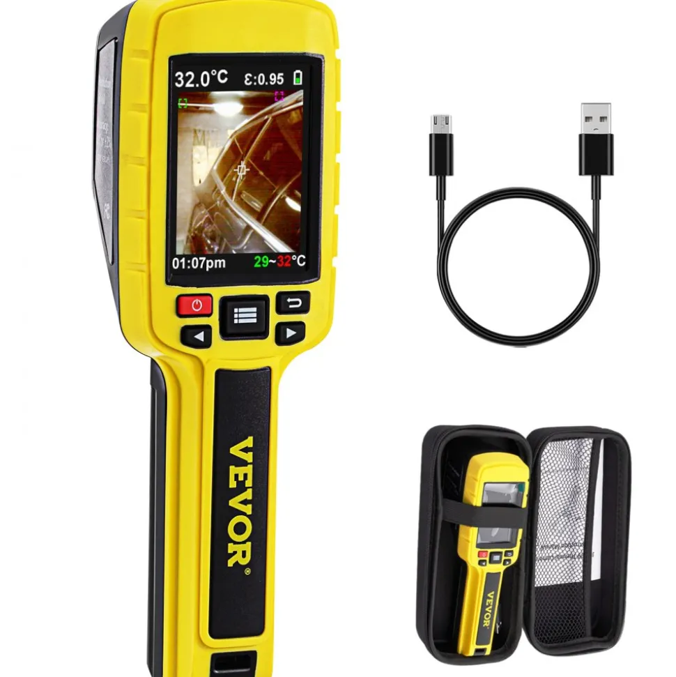 VEVOR Thermal Imaging Camera, 60x60 (3600 Pixels) IR Resolution Infrared Camera with 2.8" Color Display Screen, Built-in SD Card and Li-ion Battery, for HVAC, Electrical System Automatic Detect