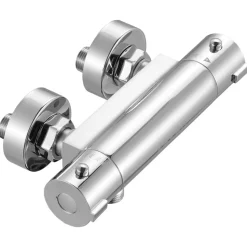VEVOR Thermostatic Shower Faucet Valve, 100℉ Secure Lock Thermostatic Shower Valve Trim Mixer, Hot Cold Water Showering Faucet Temperature Control Valves for Bathroom, RV, Leak-Proof & Chrome Plated