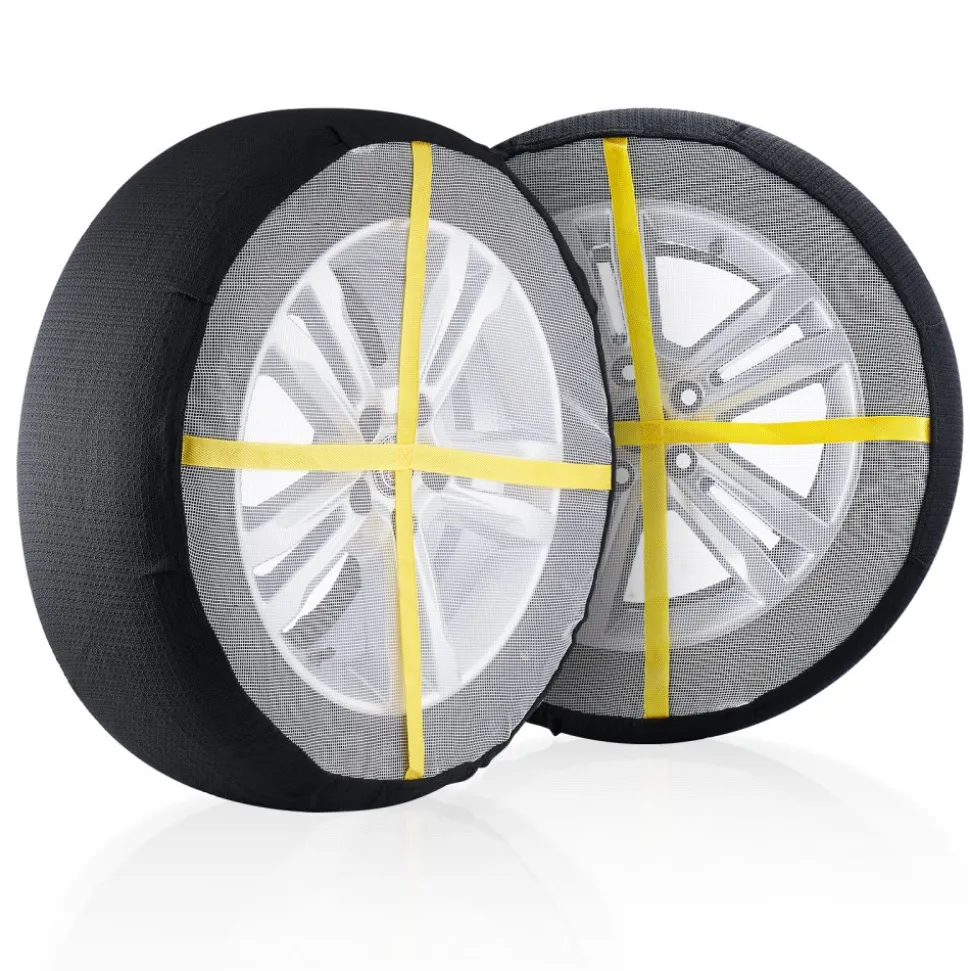 VEVOR Thickened Snow Socks for Tires, Full Coverage Tire Socks with Polyester Fiber, Snow Traction Tire Cover for Car, SUV, Pickup and Truck (Pack of 2)-Large