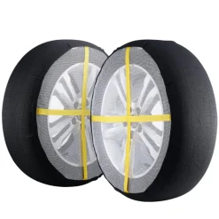VEVOR Thickened Snow Socks for Tires, Full Coverage Tire Socks with Polyester Fiber, Snow Traction Tire Cover for Car, SUV, Pickup and Truck (Pack of 2)-Large