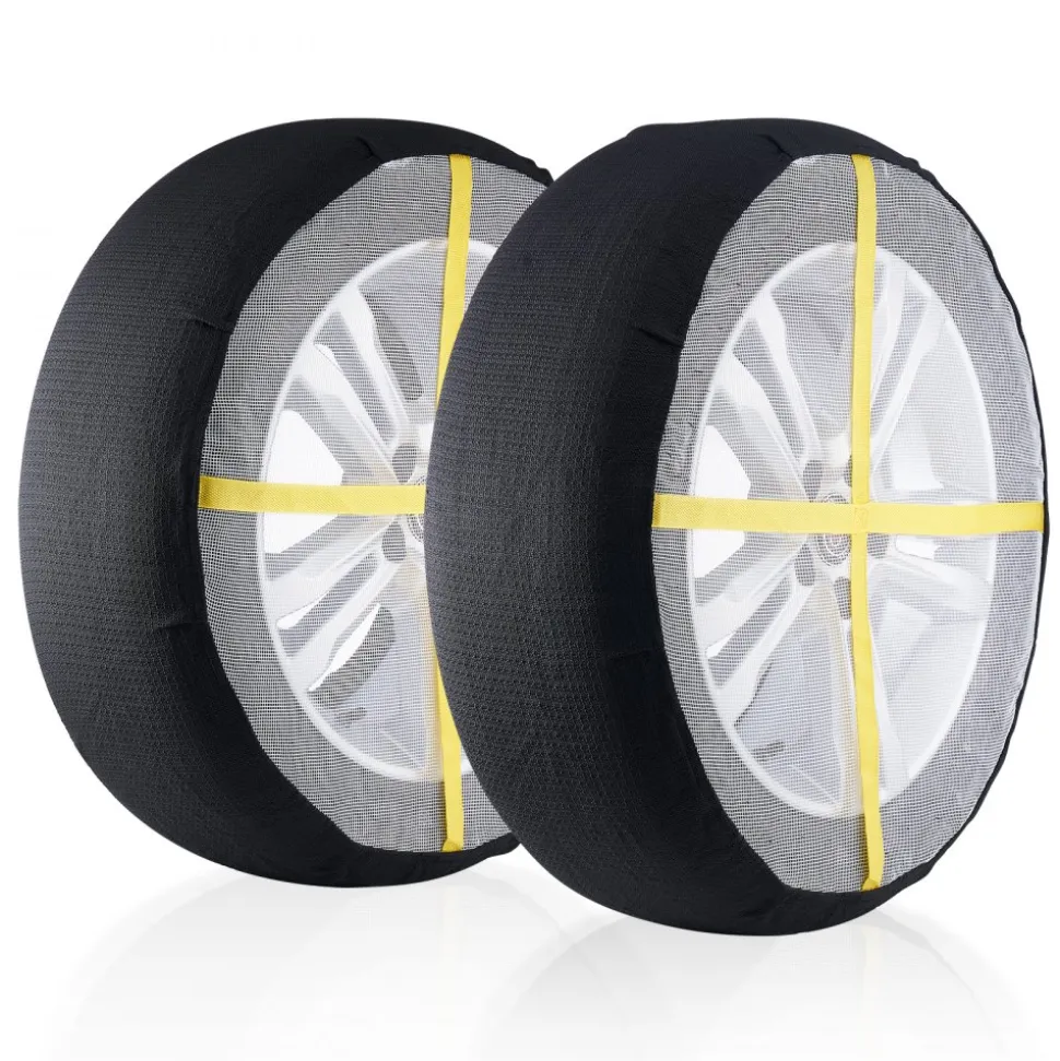 VEVOR Thickened Snow Socks for Tires, Full Coverage Tire Socks with Polyester Fiber, Snow Traction Tire Cover for Car, SUV, Pickup and Truck (Pack of 2)-Large
