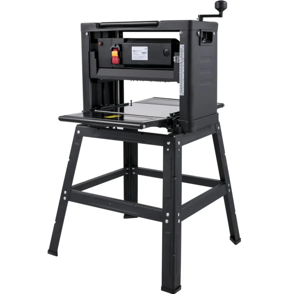 VEVOR Thickness Planer 12.5 inch Wood Planer Foldable 1500W Thickness Planer Woodworking 315"/min Feed Rate Double Cutter Benchtop Thickness Planer with Dust Exhaust Interface Stand for Woodworking