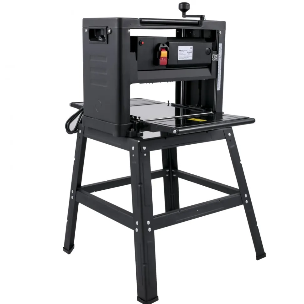 VEVOR Thickness Planer 12.5 inch Wood Planer Foldable 1500W Thickness Planer Woodworking 315"/min Feed Rate Double Cutter Benchtop Thickness Planer with Dust Exhaust Interface Stand for Woodworking