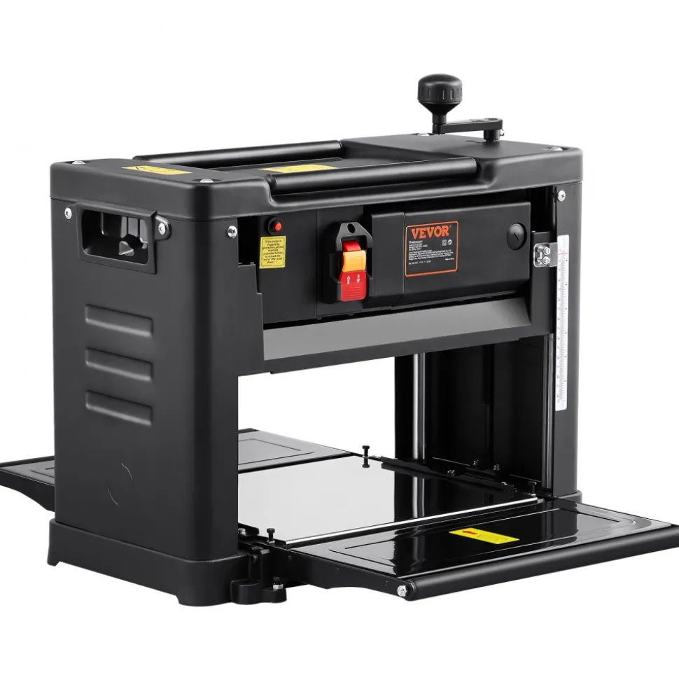 VEVOR Thickness Planer, Single Speed, 13" Width Worktable Benchtop Planer, Two-Blade, 15-Amp 2000W Powerful Motor, 12" Extended Infeeding Table, Low Noise for both hard & soft wood material removal