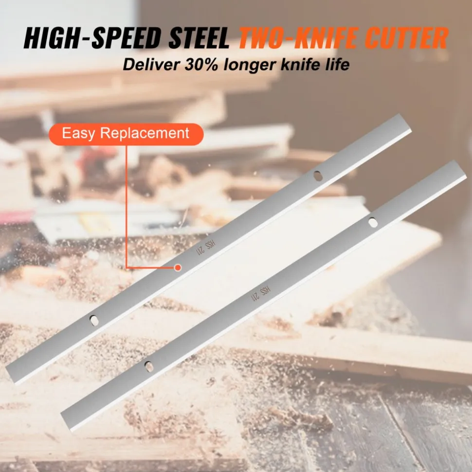 VEVOR Thickness Planer, Single Speed, 13" Width Worktable Benchtop Planer, Two-Blade, 15-Amp 2000W Powerful Motor, 12" Extended Infeeding Table, Low Noise for both hard & soft wood material removal