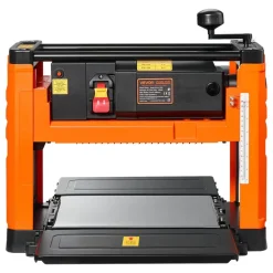 VEVOR Thickness Planer, Two-Blade, 13-Inch Width Worktable Power Benchtop Planer, 1800W 23500 RPM Powerful Motor, Dual Rollers, Over Protection, Single Speed Woodworking, for Hard & Soft Wood Material