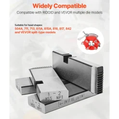 VEVOR Threading Machine Dies, 1"-2" NPT Pipe Dies(4 Packs), Right-Handed HSS Pipe Threading Dies, Fit VEVOR Split-Type Machines, RIDGID Universal Die Heads 504A, 711, 713, 811A, 815A, 816, 817, 842