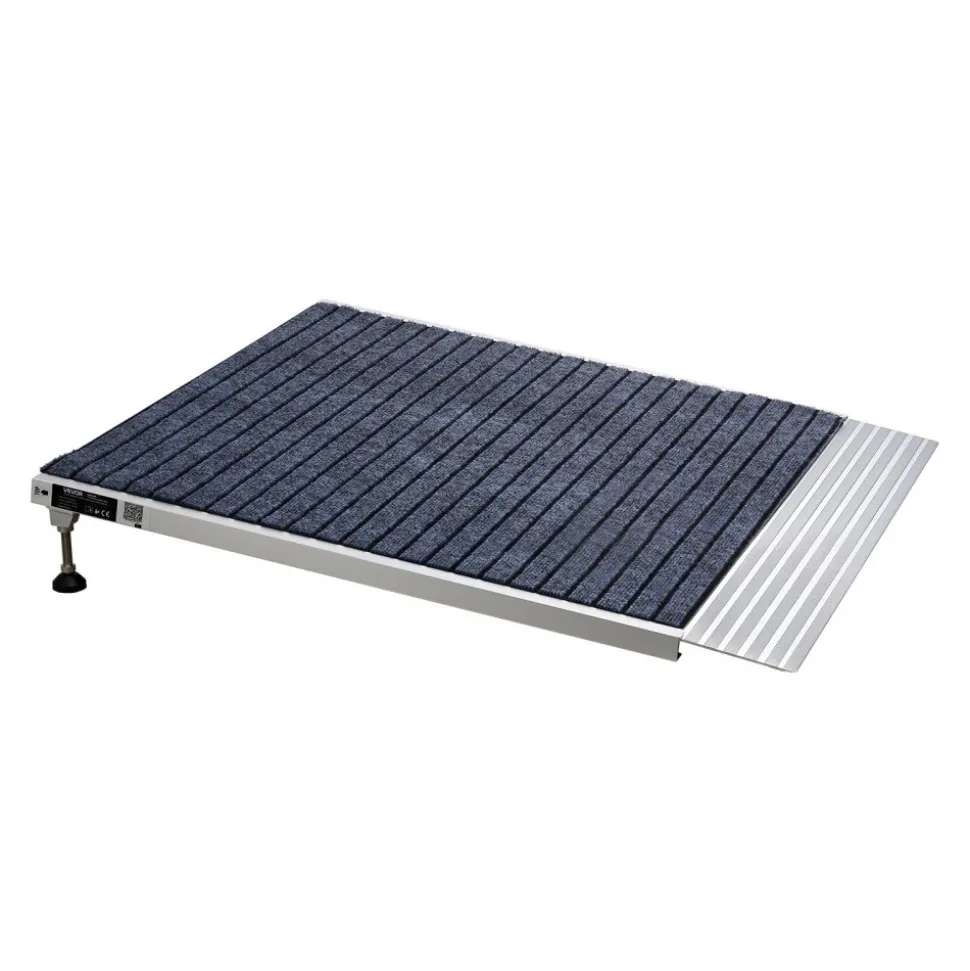 VEVOR Threshold Ramp for Doorways, 36 x 36 in, Platform Aluminum Wheelchair Ramp with Adjustable Height, Non-Slip Door Threshold Ramps, 700 lbs Load Capacity, for Home Steps, Wheelchairs, Walkers