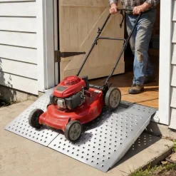 VEVOR Threshold Ramp for Doorways, 29.5 x 24.3 in, Platform Aluminum Wheelchair Ramp, Non-Slip Door Threshold Ramps, 750 lbs Load Capacity, for Home Steps, Curbs, Wheelchairs, Walkers, Scooter, Carts