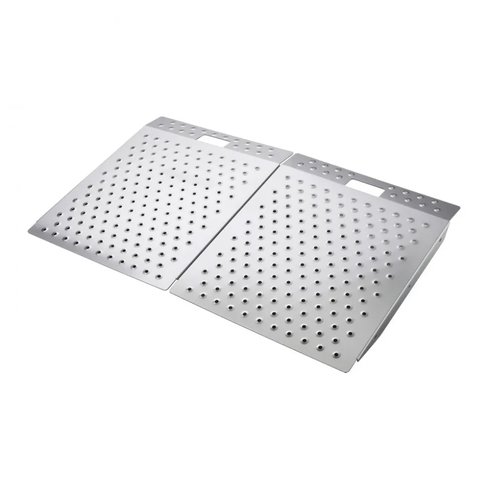 VEVOR Threshold Ramp for Doorways, 29.5 x 24.3 in, Platform Aluminum Wheelchair Ramp, Non-Slip Door Threshold Ramps, 750 lbs Load Capacity, for Home Steps, Curbs, Wheelchairs, Walkers, Scooter, Carts