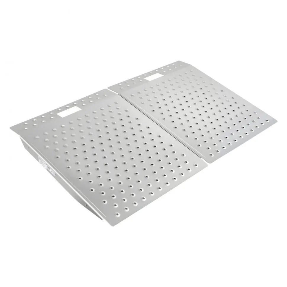 VEVOR Threshold Ramp for Doorways, 29.5 x 24.3 in, Platform Aluminum Wheelchair Ramp, Non-Slip Door Threshold Ramps, 750 lbs Load Capacity, for Home Steps, Curbs, Wheelchairs, Walkers, Scooter, Carts