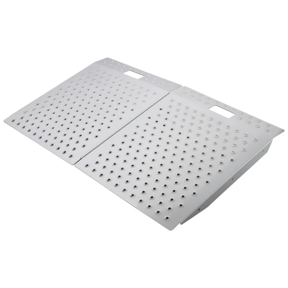 VEVOR Threshold Ramp for Doorways, 29.5 x 24.3 in, Platform Aluminum Wheelchair Ramp, Non-Slip Door Threshold Ramps, 750 lbs Load Capacity, for Home Steps, Curbs, Wheelchairs, Walkers, Scooter, Carts
