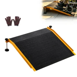 VEVOR Threshold Ramp for Doorways, 26.4 x 31.9 in, Platform Aluminum Wheelchair Ramp with Adjustable Height, Non-Slip Door Threshold Ramps, 400 lbs Load Capacity, for Home Steps, Wheelchairs, Walkers