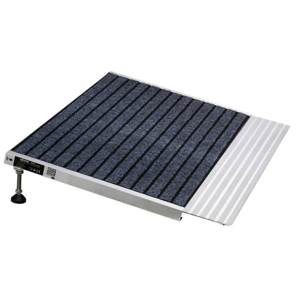 VEVOR Threshold Ramp for Doorways, 24 x 35.8 in, Platform Aluminum Wheelchair Ramp with Adjustable Height, Non-Slip Door Threshold Ramps, 800 lbs Load Capacity, for Home Steps, Wheelchairs, Walkers