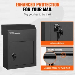 VEVOR Through The Door Key Drop Box, Heavy Duty Steel Through the Door Mailbox with 1.8