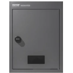 VEVOR Through The Wall Drop Box, Heavy Duty Steel Through The Wall Mailbox with 2.8-7.9" 13" Combination Lock, 12.5x6.3x16.9 Mail Drop Box, Dark Gray