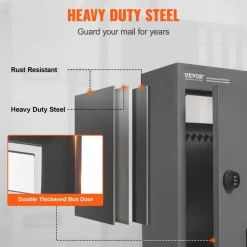 VEVOR Through The Wall Drop Box, Heavy Duty Steel Through The Wall Mailbox with 2.8-7.9