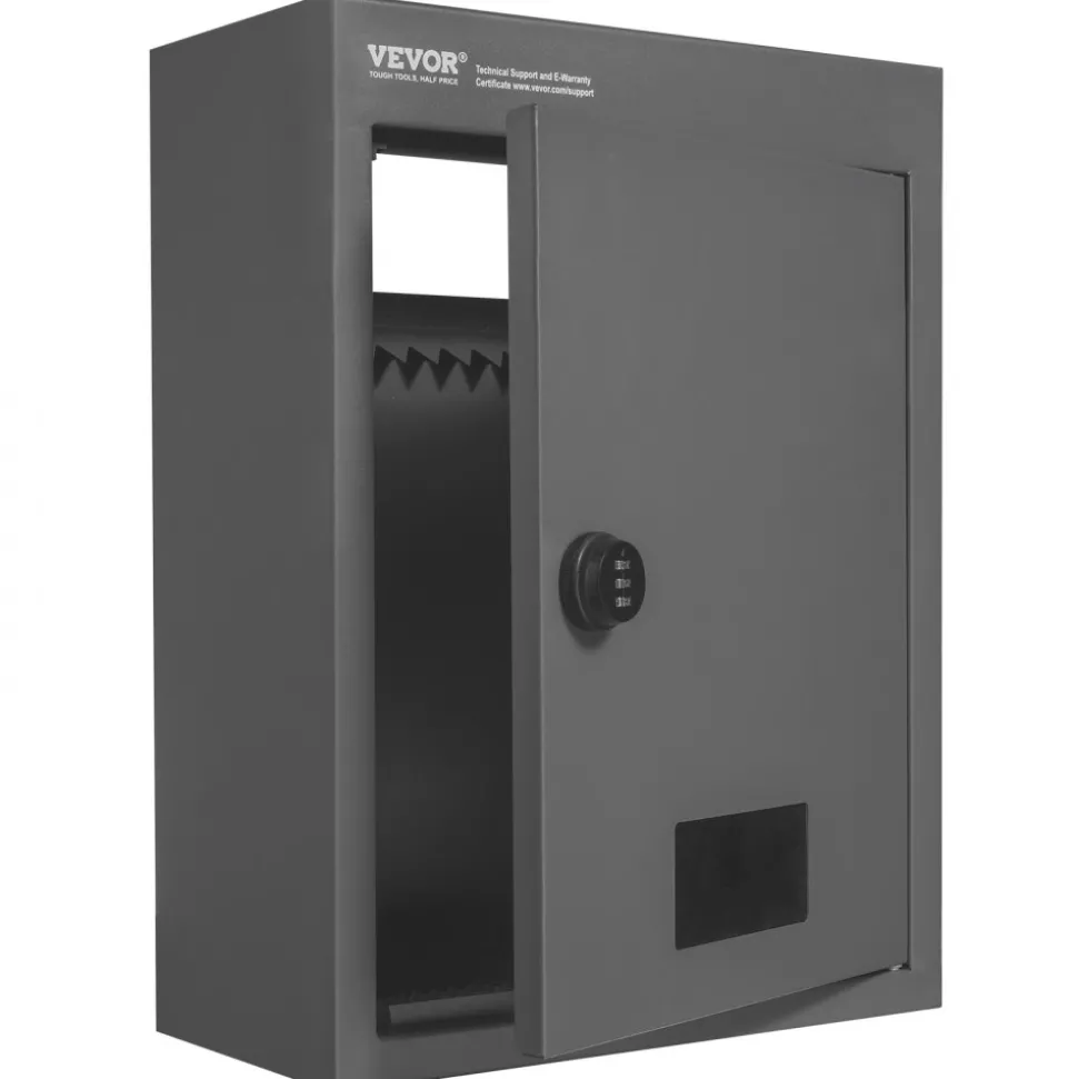VEVOR Through The Wall Drop Box, Heavy Duty Steel Through The Wall Mailbox with 2.8-7.9" 13" Combination Lock, 12.5x6.3x16.9 Mail Drop Box, Dark Gray