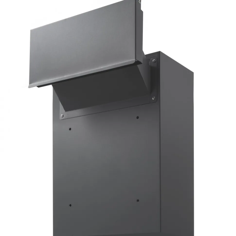 VEVOR Through The Wall Drop Box, Heavy Duty Steel Through The Wall Mailbox with 2.8-7.9" 13" Combination Lock, 12.5x6.3x16.9 Mail Drop Box, Dark Gray