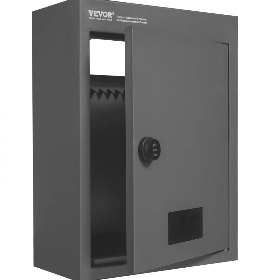 VEVOR Through The Wall Drop Box, Heavy Duty Steel Through The Wall Mailbox with 2.8-7.9" 13" Combination Lock, 12.5x6.3x16.9 Mail Drop Box, Dark Gray