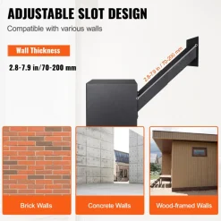 VEVOR Through The Wall Drop Box, Heavy Duty Steel Through the Wall Mailbox with 2.8-7.9