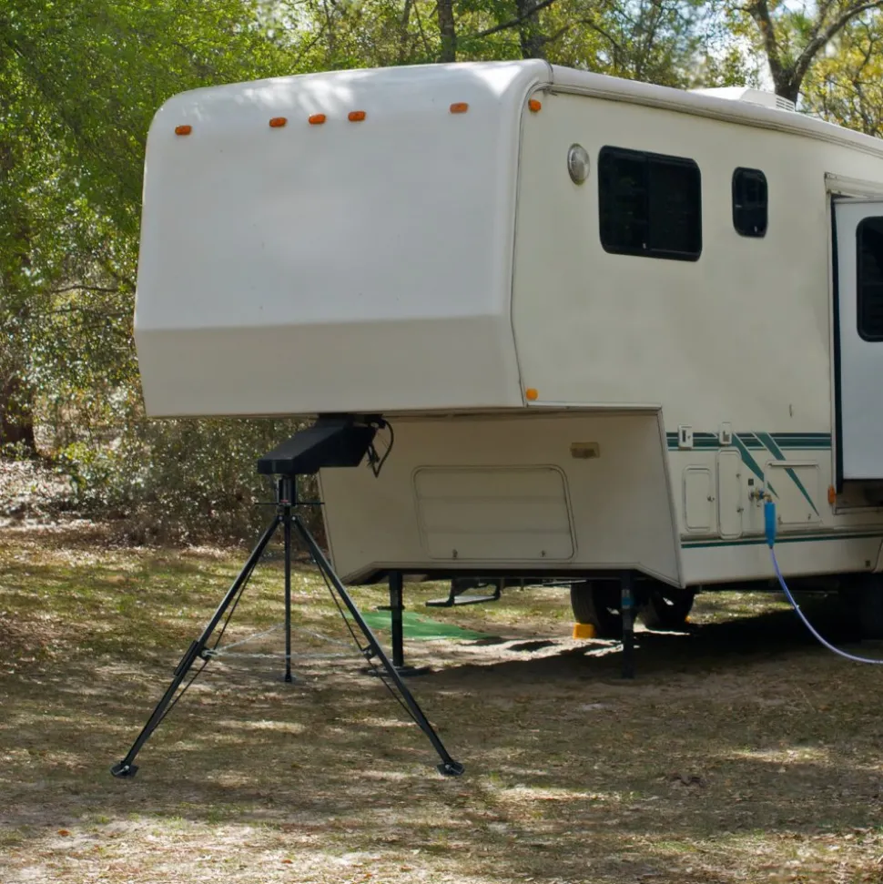 VEVOR 5th Wheel Tripod Stabilizer, 5000 LBS Load Capacity Tripod Fifth Wheel Stabilizer, 35"-57" Adjustable Height RV Gooseneck Stabilizer, Tripod Jack for Fifth-Wheel Trailers, RVs, and Campers