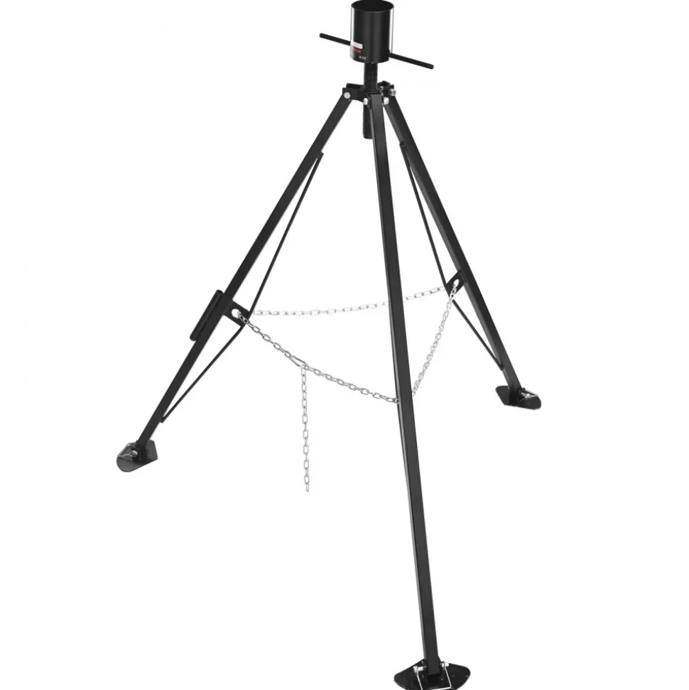 VEVOR 5th Wheel Tripod Stabilizer, 5000 LBS Load Capacity Tripod Fifth Wheel Stabilizer, 35"-57" Adjustable Height RV Gooseneck Stabilizer, Tripod Jack for Fifth-Wheel Trailers, RVs, and Campers