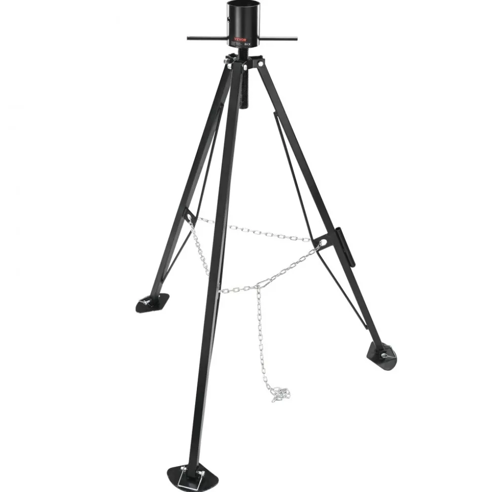 VEVOR 5th Wheel Tripod Stabilizer, 5000 LBS Load Capacity Tripod Fifth Wheel Stabilizer, 35"-57" Adjustable Height RV Gooseneck Stabilizer, Tripod Jack for Fifth-Wheel Trailers, RVs, and Campers